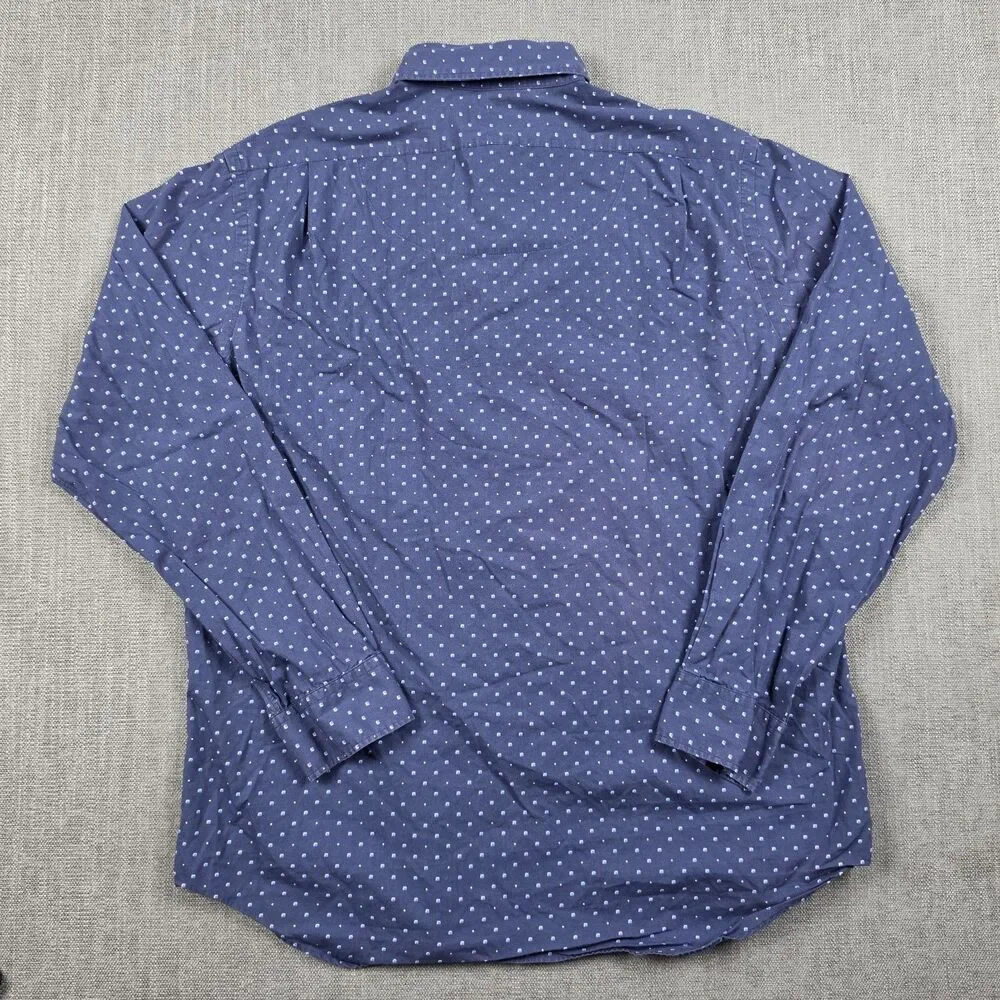Polo Ralph Lauren Button Down Shirt Mens XL Navy Geometric Print Long Sleeve